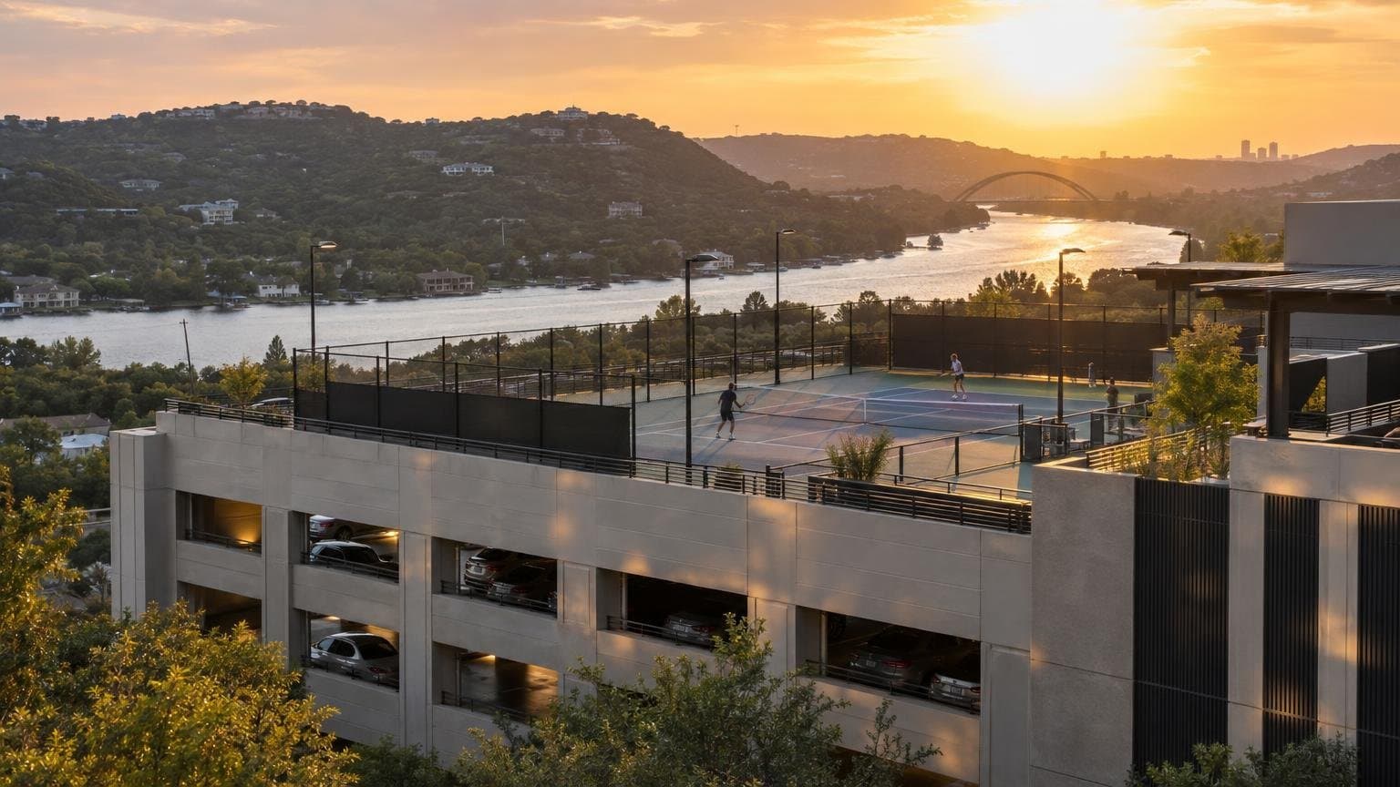 Austin Country Club Just Filed 13 Permits in One Day — And Put Tennis Courts on a Parking Garage Roof