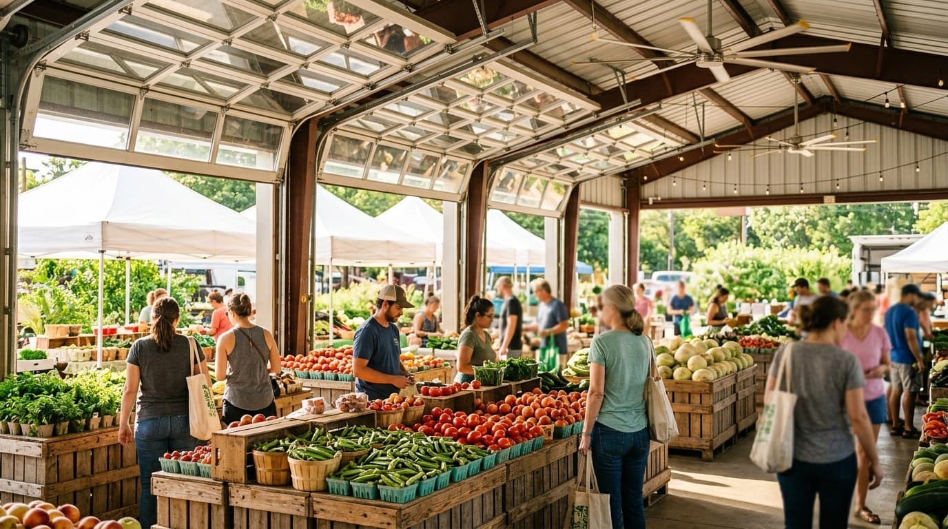Texas Farmers' Market at Mueller Has a New Shaded Pavilion — Here's the One Thing Not Open This Sunday