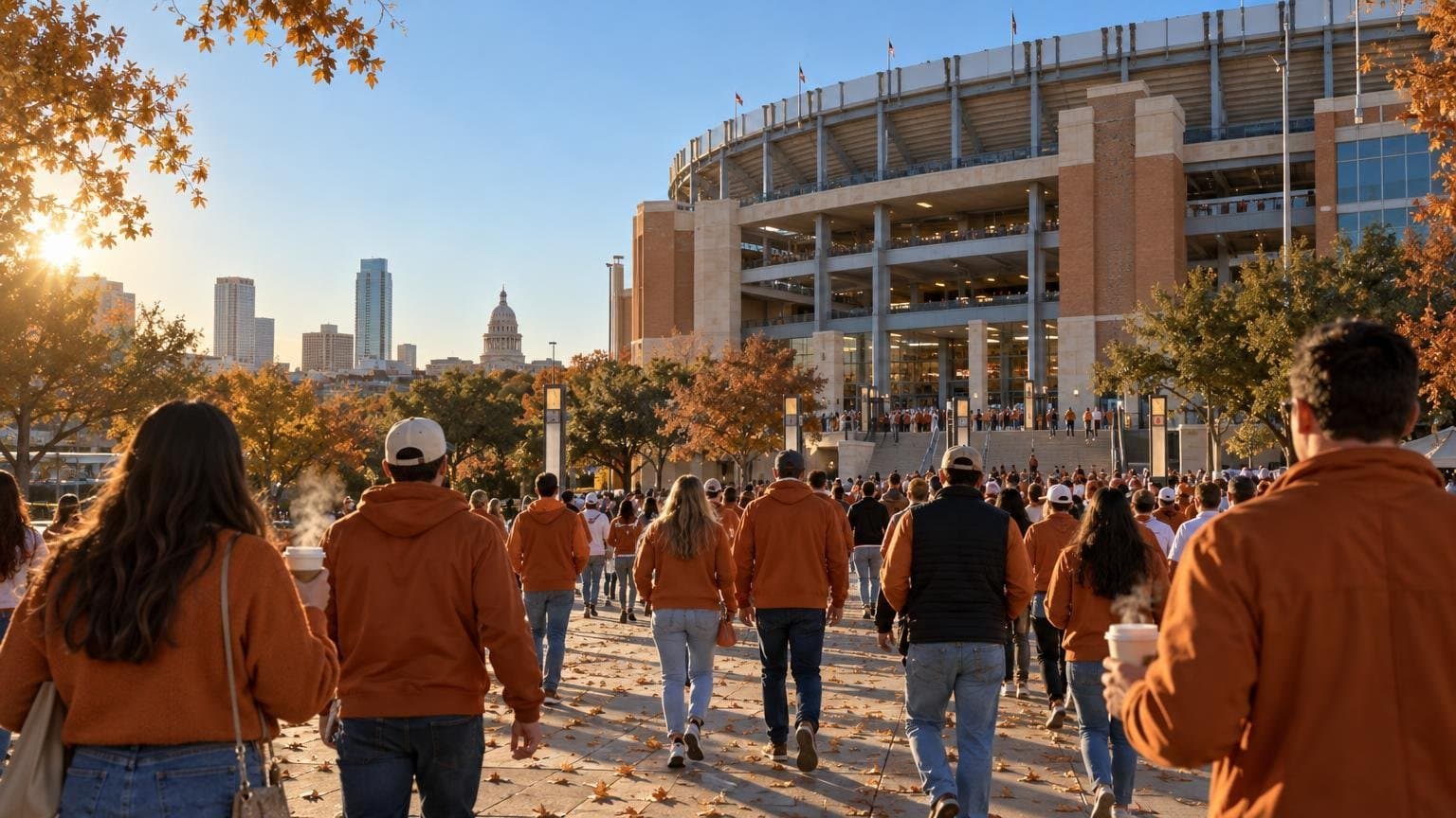 Texas–Florida at 11, Austin FC at 7:30: Saturday's Gates, Bag Rules and a Cold Front