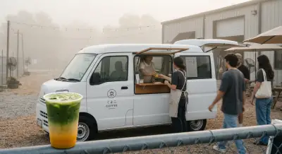 Inside Kyoko Coffee: The Japanese Microvan Brewing Austin’s Most Instagrammable Matcha at Highland Collective