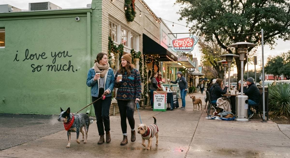 The Dog‑Friendly South Congress Holiday Stroll: Insider route, quiet windows, patio stops, and easy ways to give back