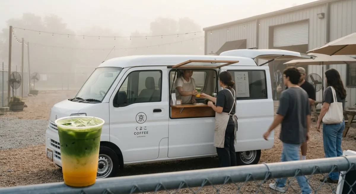 Inside Kyoko Coffee: The Japanese Microvan Brewing Austin’s Most Instagrammable Matcha at Highland Collective